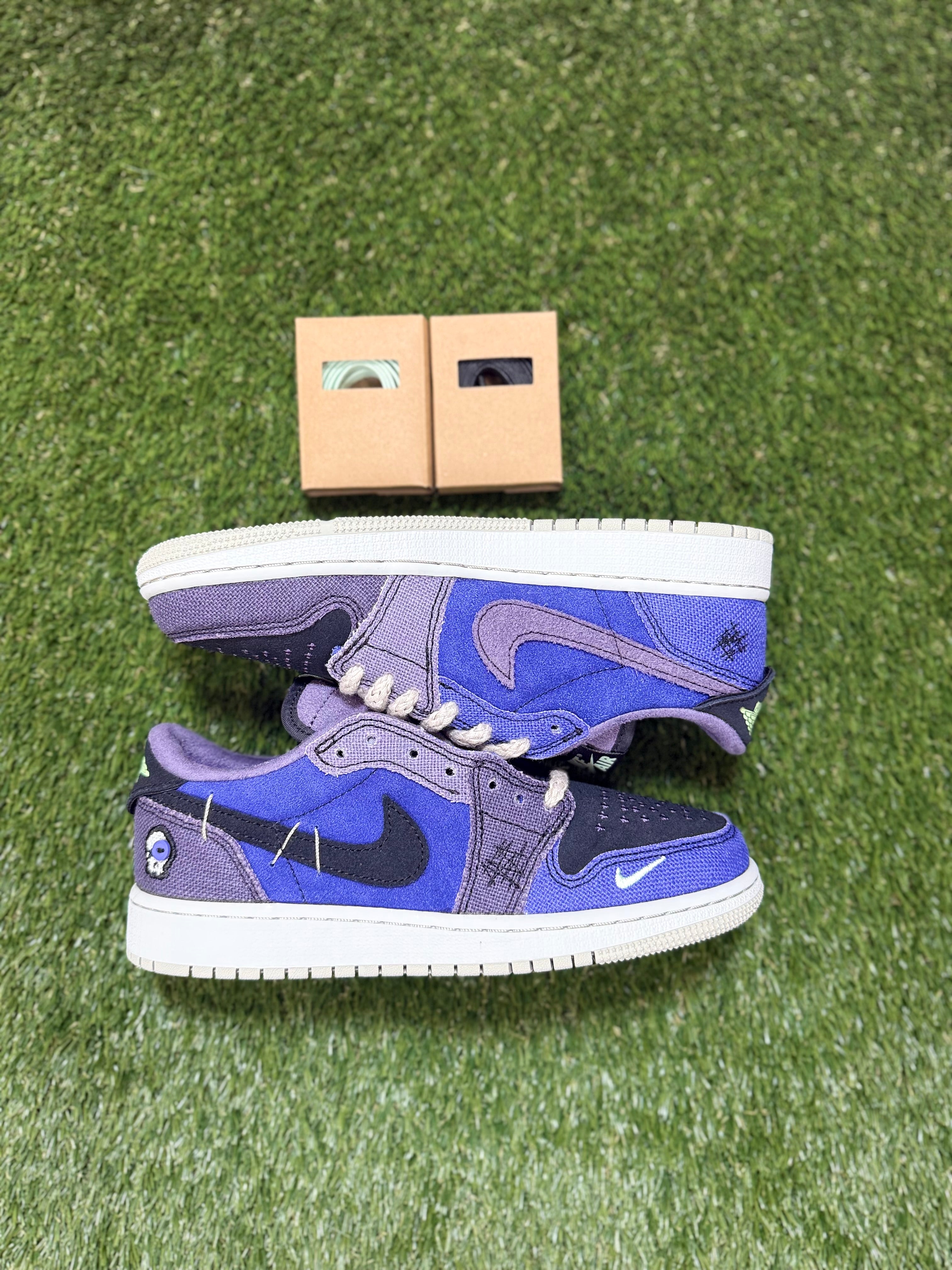 Youth Zion Williamson x Air Jordan 1 Retro Low OG 'Voodoo Alternate size 4.5Y (Damaged Box)
