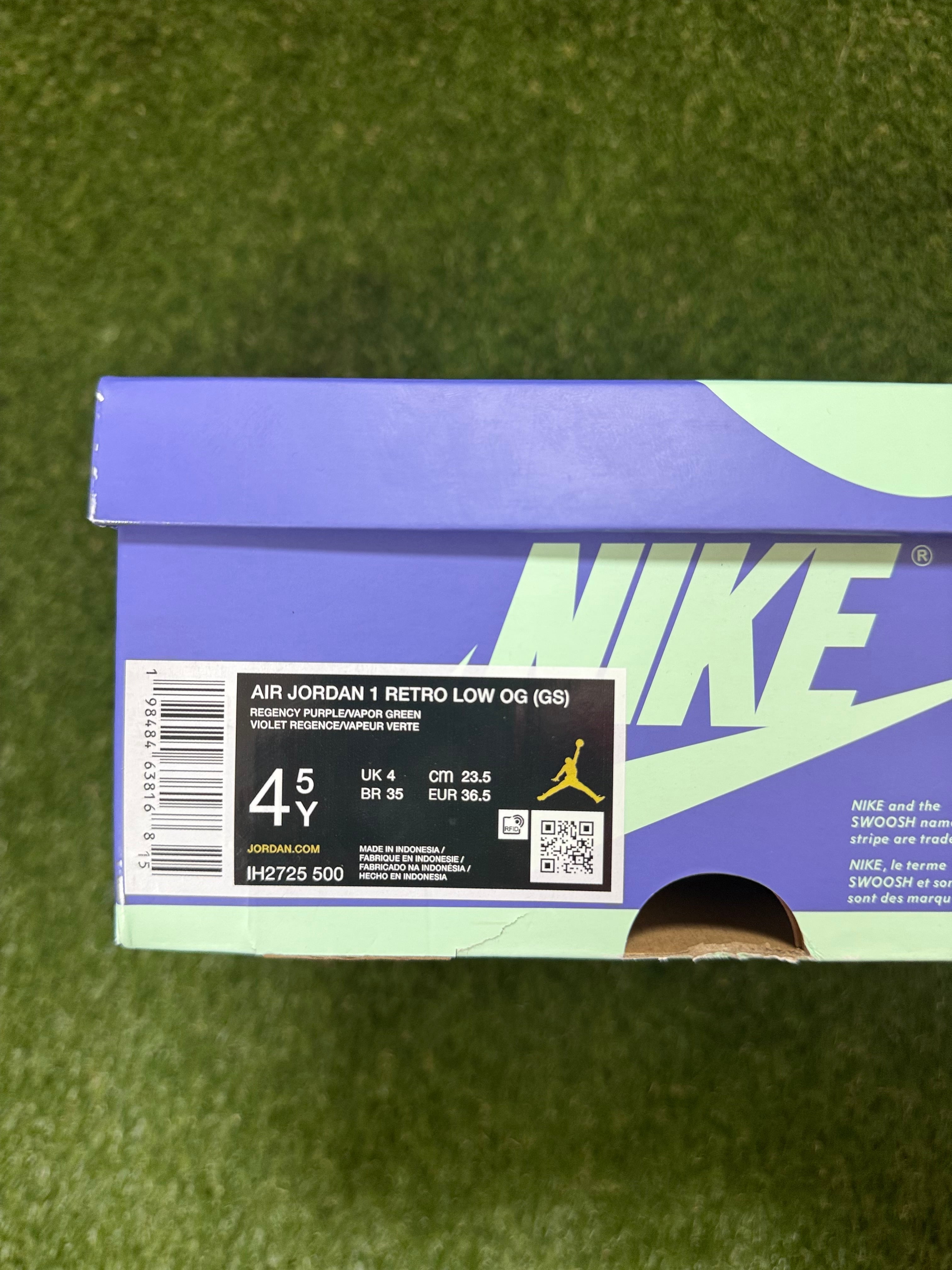 Youth Zion Williamson x Air Jordan 1 Retro Low OG 'Voodoo Alternate size 4.5Y (Damaged Box)