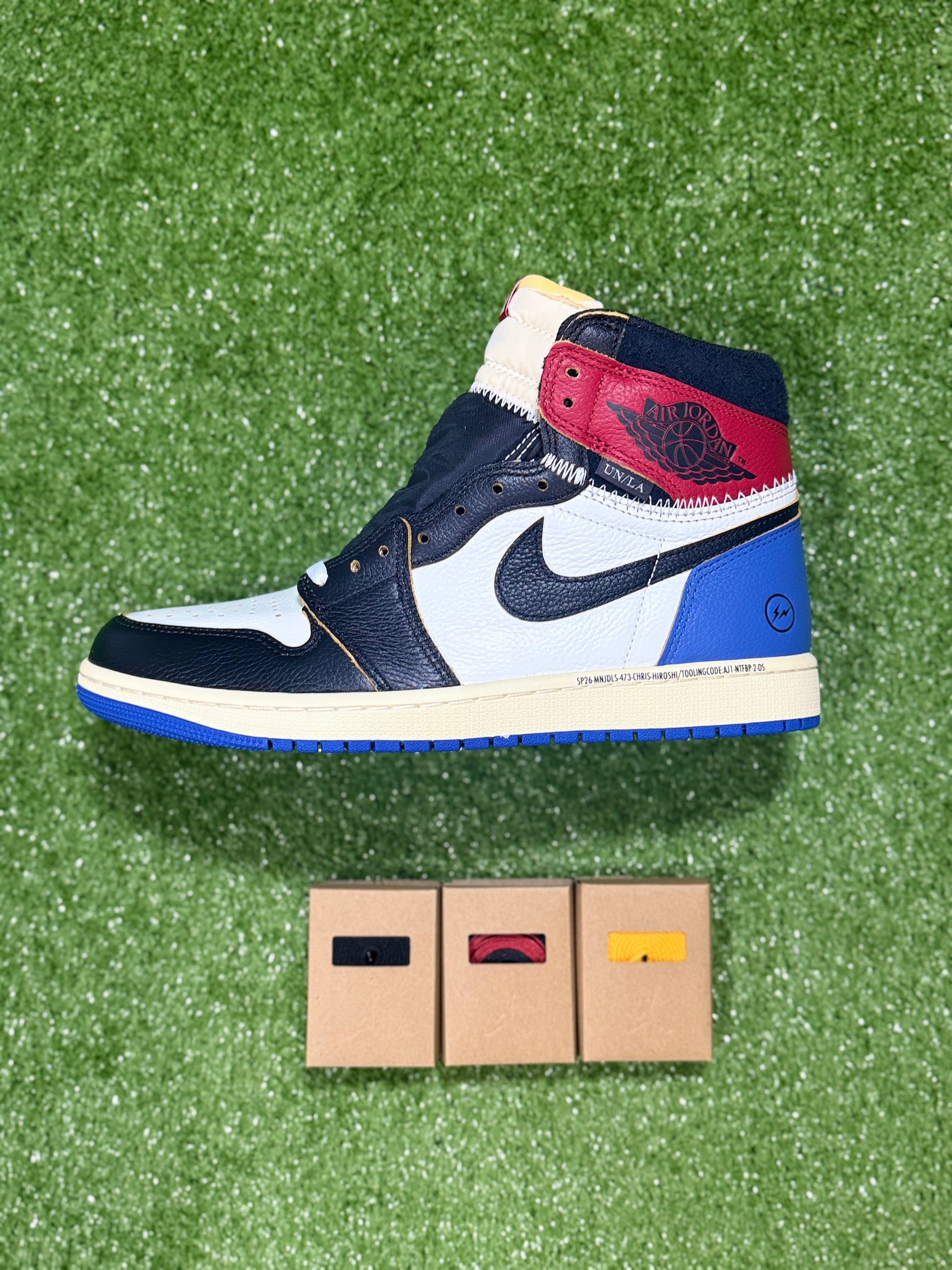 Jordan 1 Retro High OG SP Fragment x Union LA Varsity Red Sport Royal