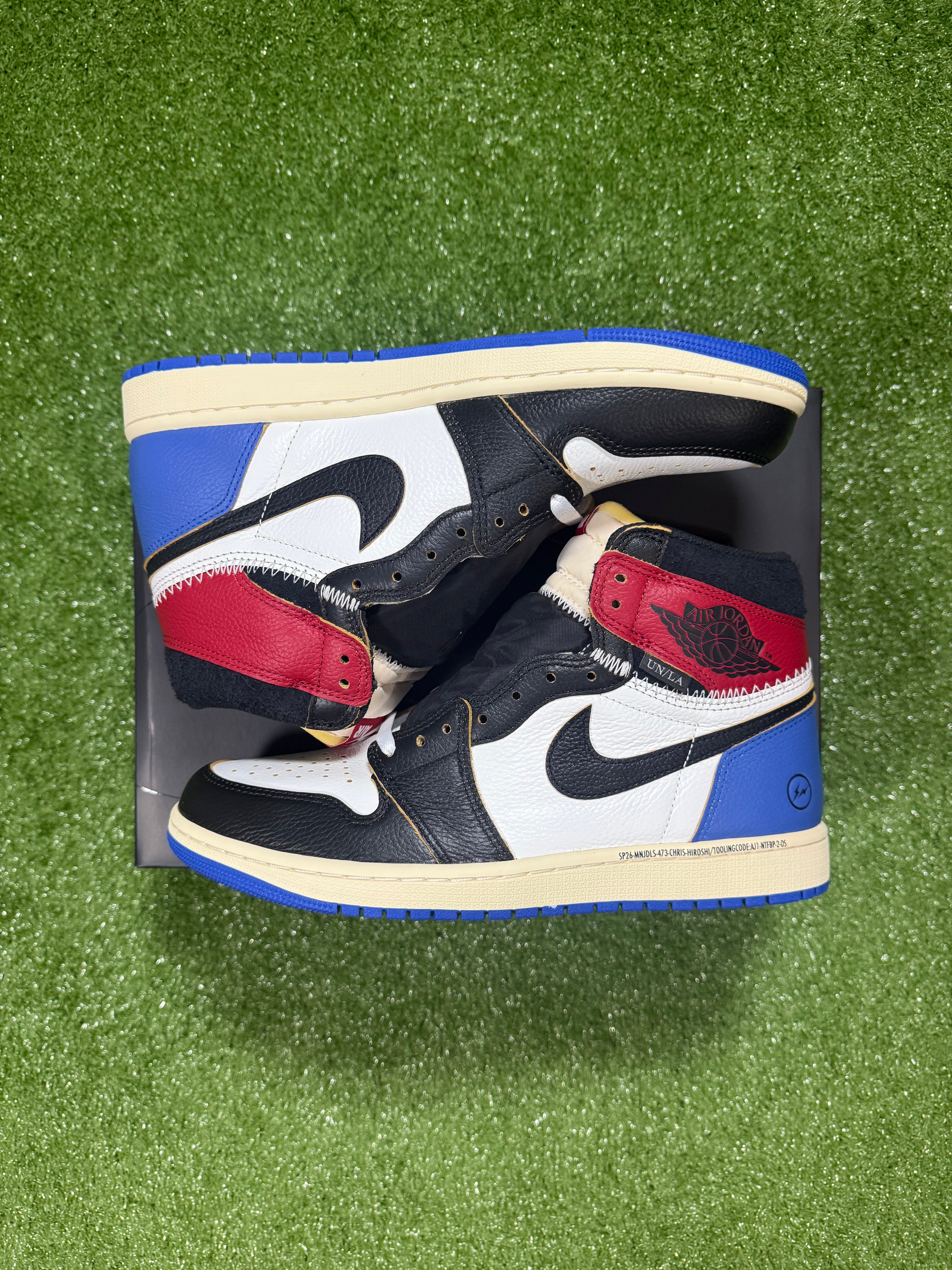 Jordan 1 Retro High OG SP Fragment x Union LA Varsity Red Sport Royal